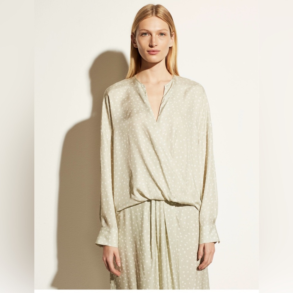 Vince Stone Dot Blouse and Skirt